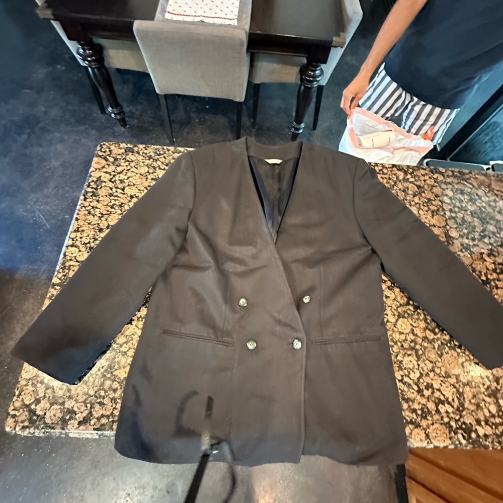 Women's or Men’s Black Double-Breasted Blazer